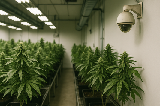 Cannabis grow room with cctv camera