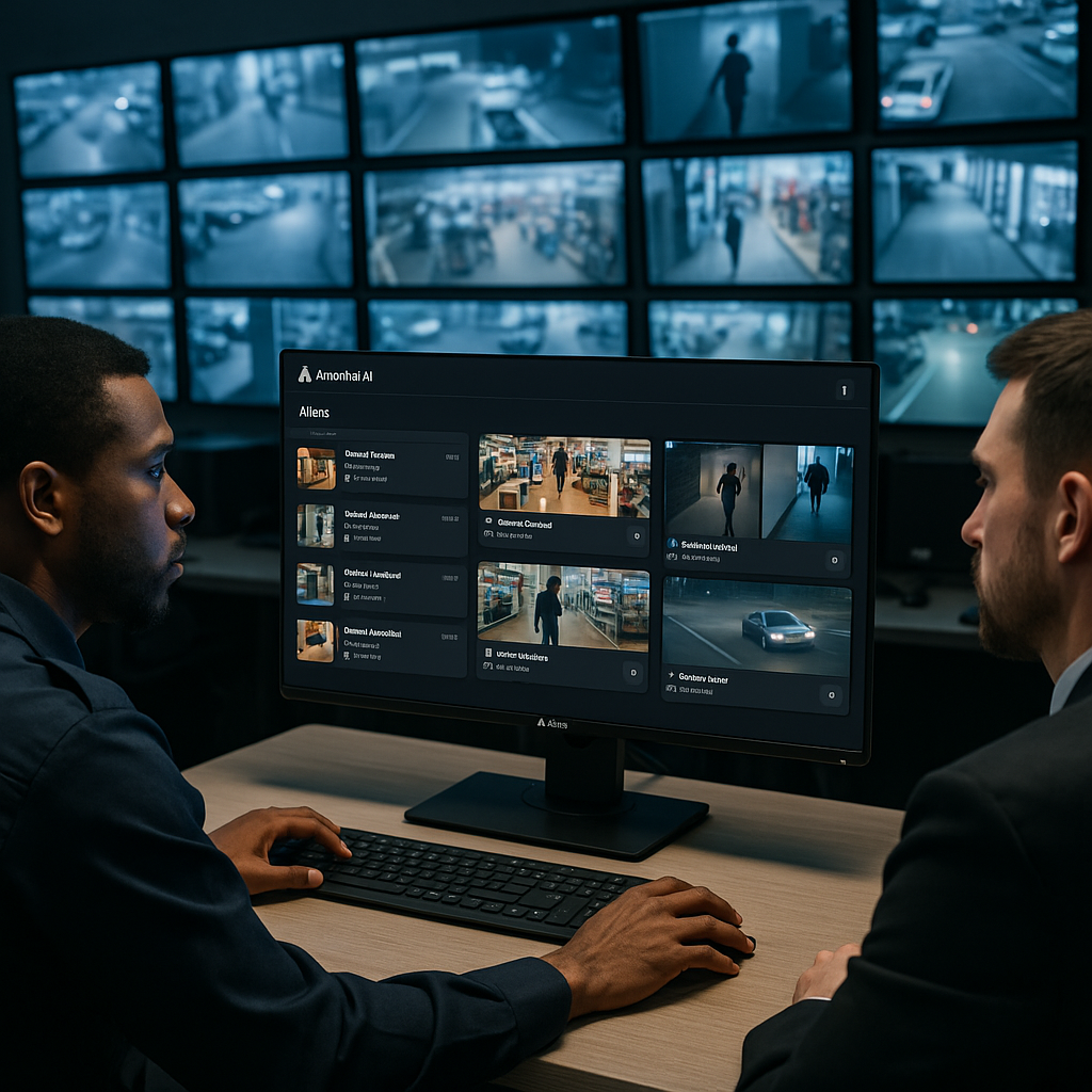 Operators managing video intelligence alerts from ArcadianAI