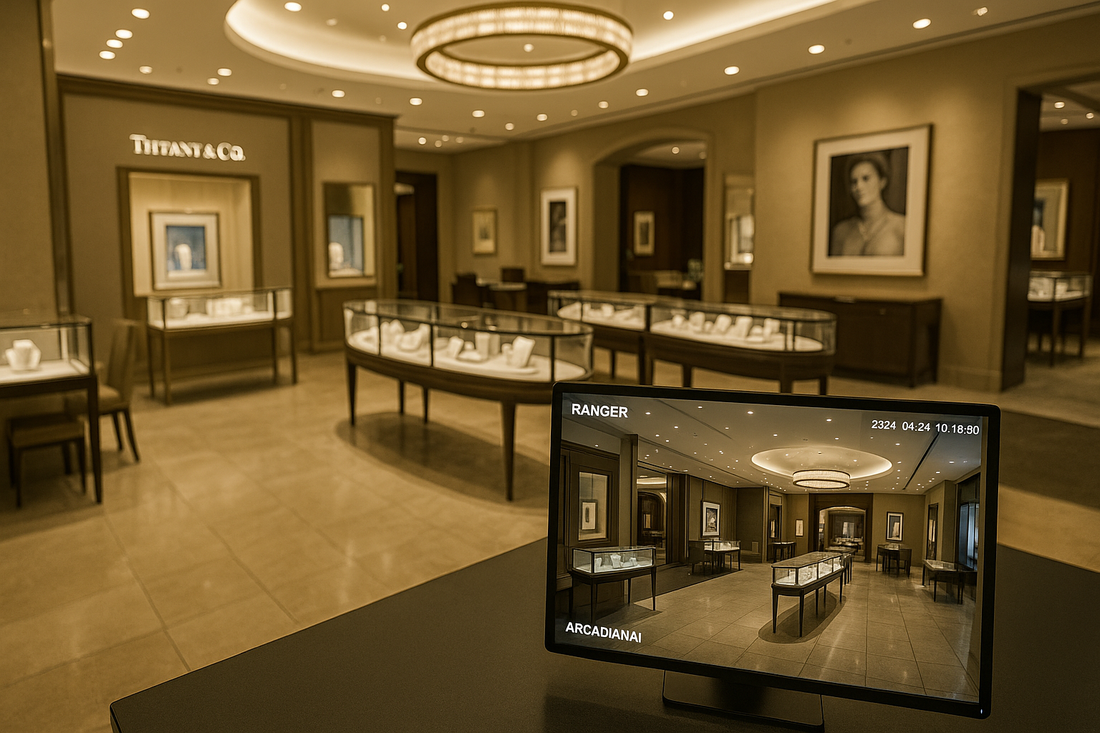 showing a high-end jewelry store being monitored in ArcadianAI Ranger,
