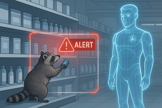 AI security system detects a shoplifting raccoon