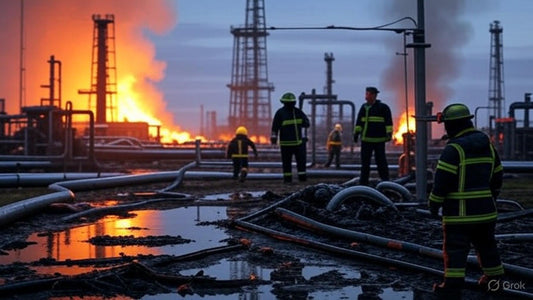 fire and security incident at an oil and gas site
