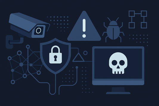 CCTV cybersecurity risks and network vulnerabilities concept