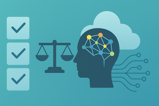 Abstract illustration symbolizing the evolution of AI security platforms — a neural network inside a human silhouette connects to digital circuits and a cloud, representing intelligence