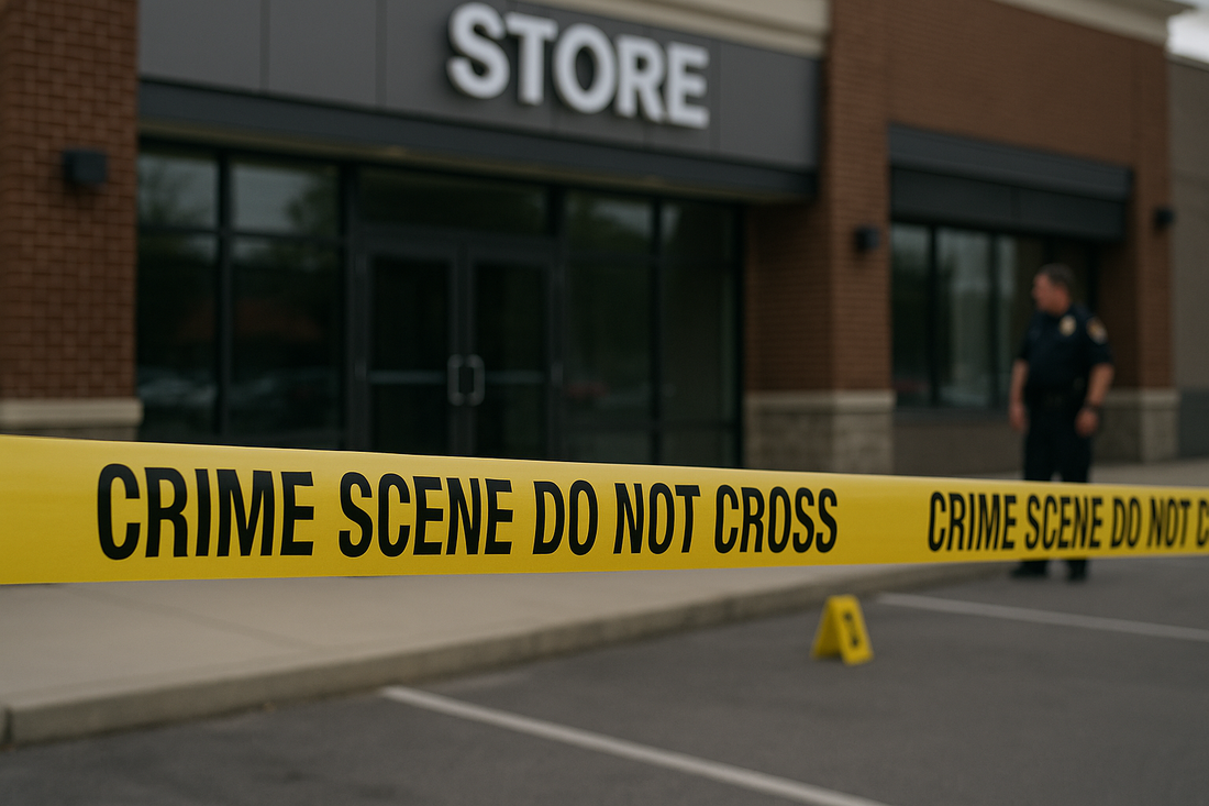 Crime scene at Canadian retail store highlighting security risks