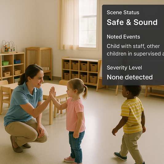 Daycare classroom with children and staff interacting
