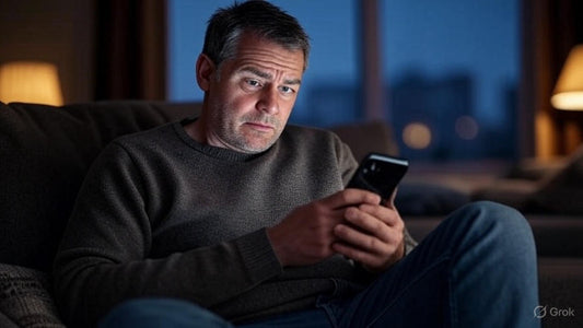 Person reading breaking crime news story on smartphone, showing emotional reaction