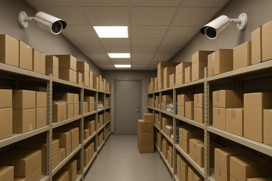 inventory shelves AI-driven theft detection in retail stockroom