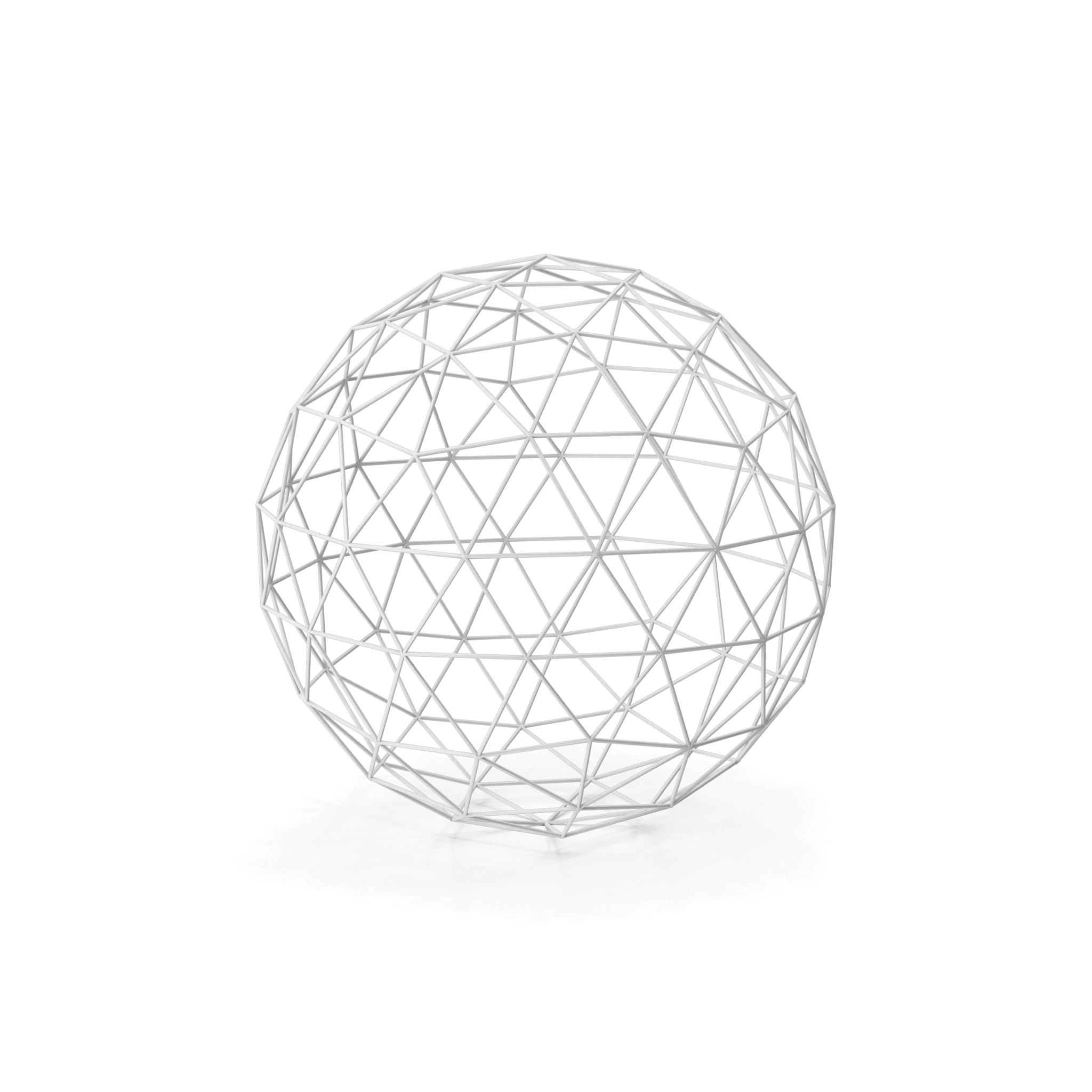 Geometric sphere made of triangles on a black background