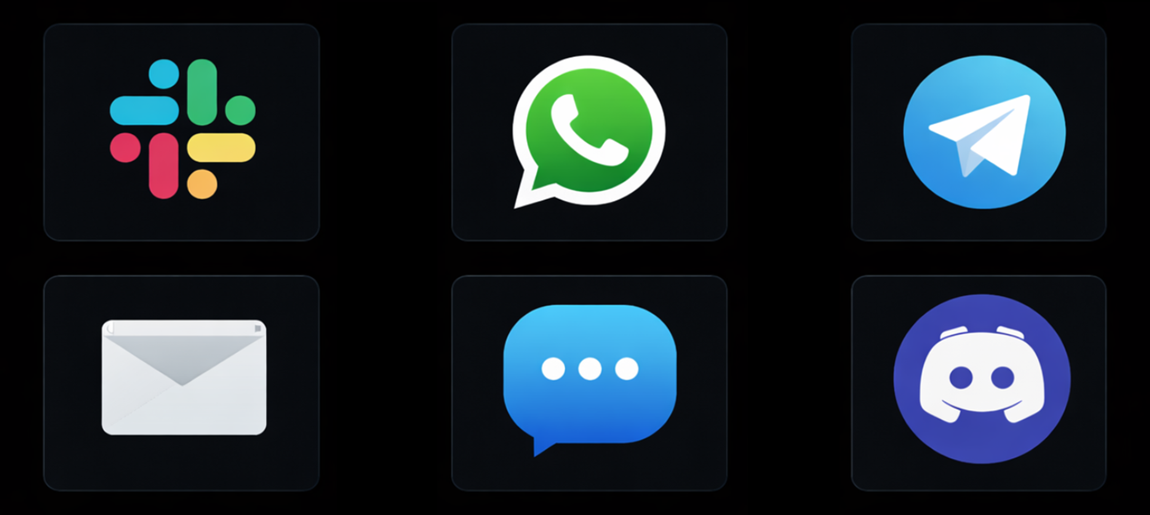 Collection of app icons on a dark background